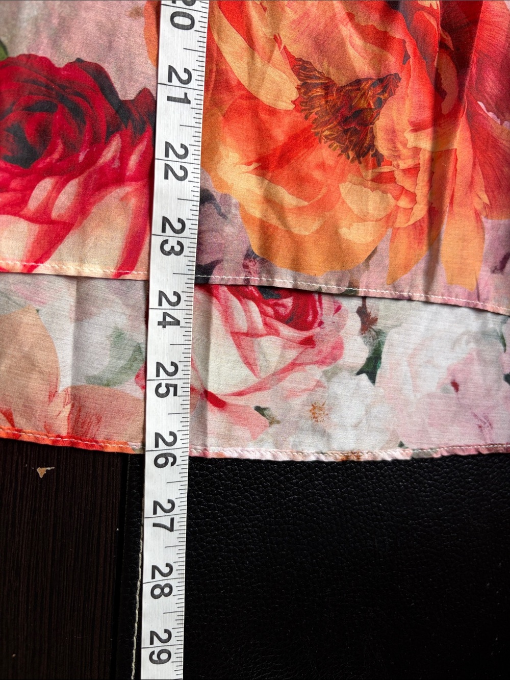 Alice and Olivia Norah Ruffle Peasant Top Cotton Silk Red Blue Floral Sz S - Picture 10 of 13